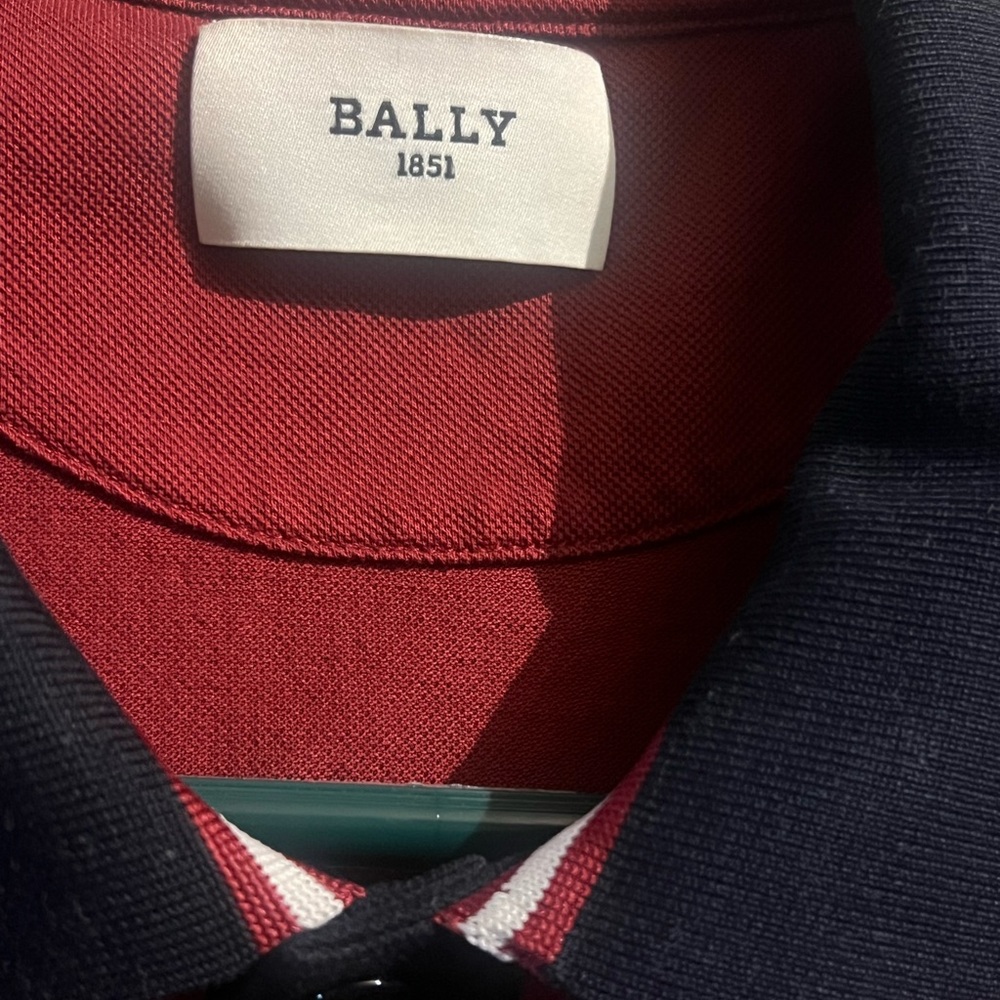 Bally Red and Black Collared Shirt Sz M Used
